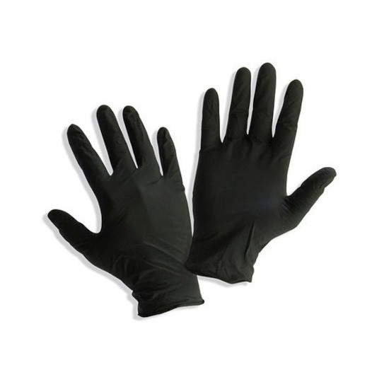 Γάντια μιας χρήσης νιτριλίου μαύρα XL 100τεμ